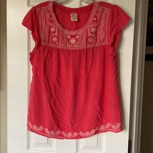 Embroidered Pink Top